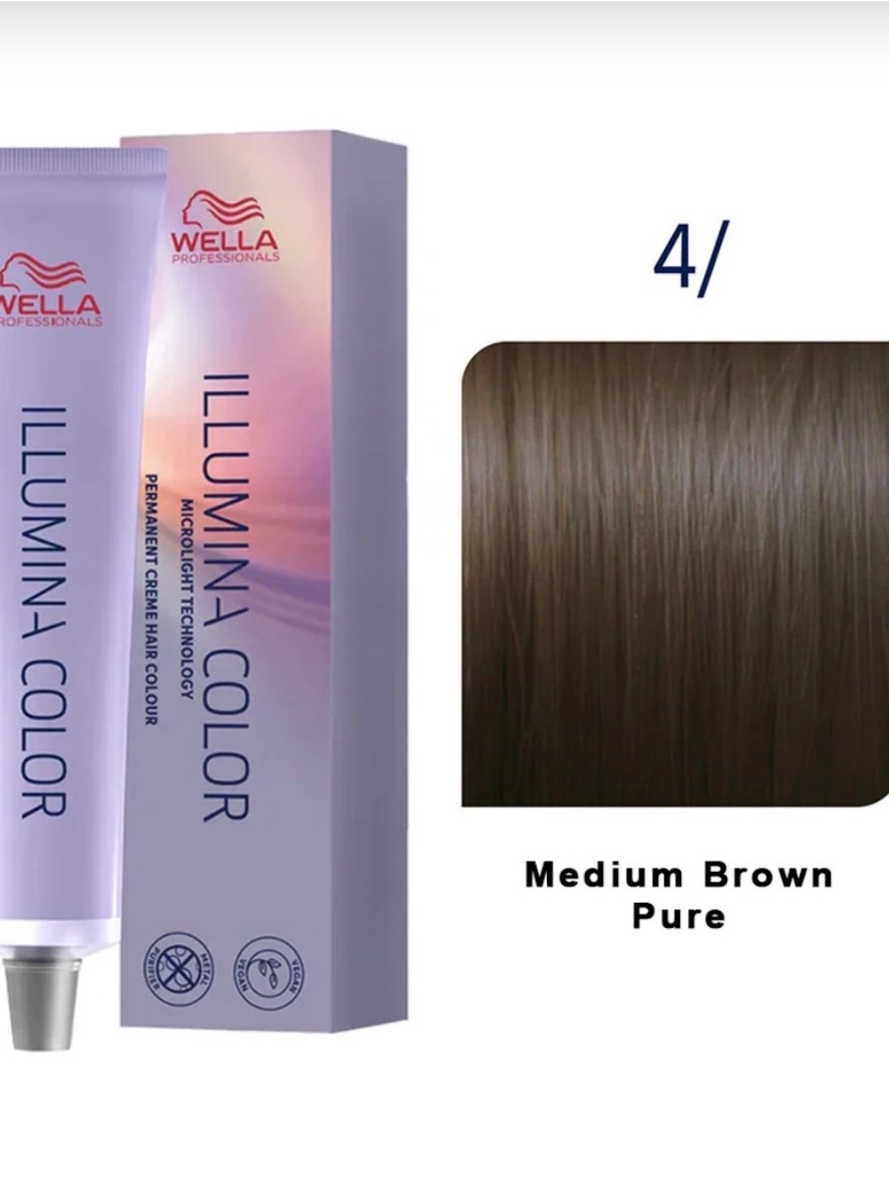 Wella Professionals Illumina Permanent Cream Hair Color Dye 4/Medium Brown